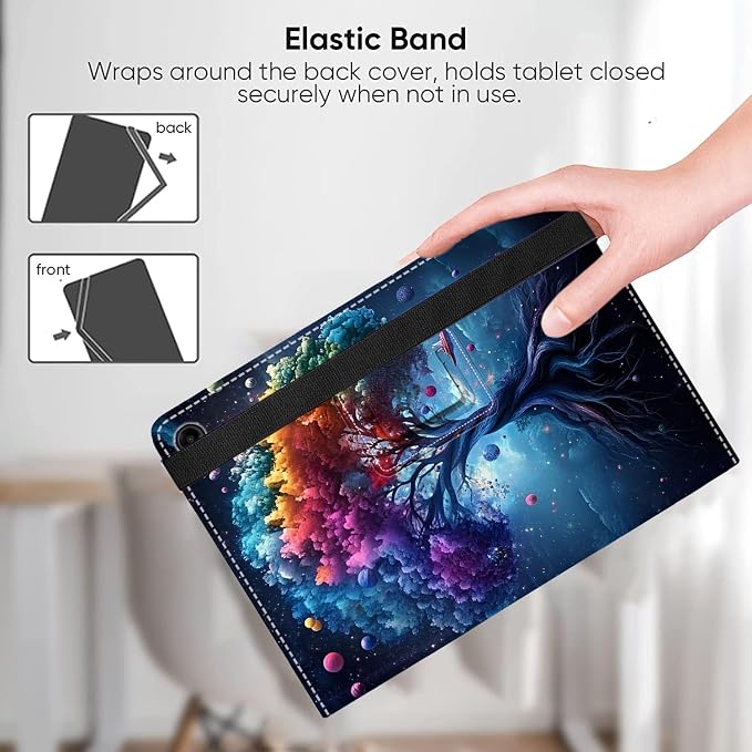 Case for Samsung Galaxy Tab A11+/A9+ Plus 5G 11 Inch 2025/2023 Model Premium PU Leather Slim Fit Smart Stand Cover with Auto Wake/SleepBookshelf Cat