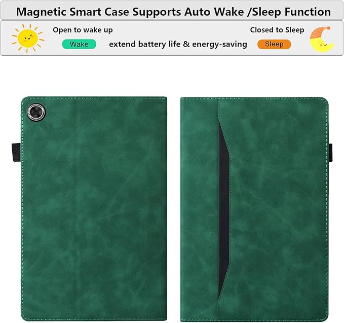 Fire HD 8 Case Slim Folding Stand Auto Wake/Sleep Wallet Case with Cards/Cash Holder for Amazon Fire HD 8(8th/7th/6th Gen 2018/2017/2016 Release)-Black
