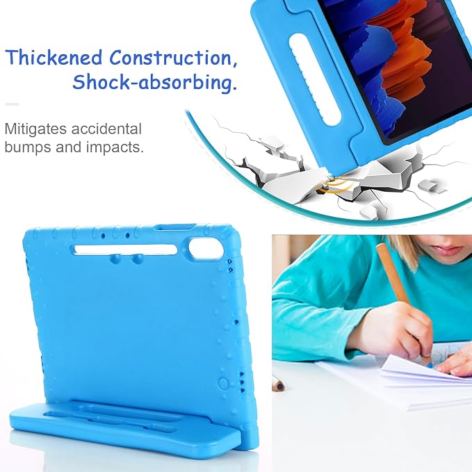Kids Case for Samsung Galaxy Tab S10 FE Plus 13.1 (2025) Techcircle Handle Stand Light EVA Foam Bumper Protective Rugged Drop Protection Child Proof Cover Black