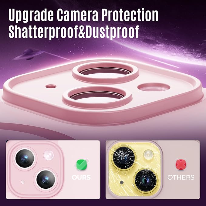Designed for iPhone 14 Case, Compatible with MagSafe, with Privacy Screen Protectors X2, [Camera Protection] [15FT Military Drop Protection] Shockproof Phone Case, 6.1", Pink