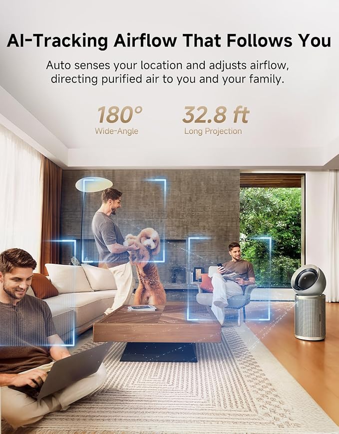 Dreame Smart Air Purifier PM10 for Home Large Room, Cleans 7, 534 ft² in One