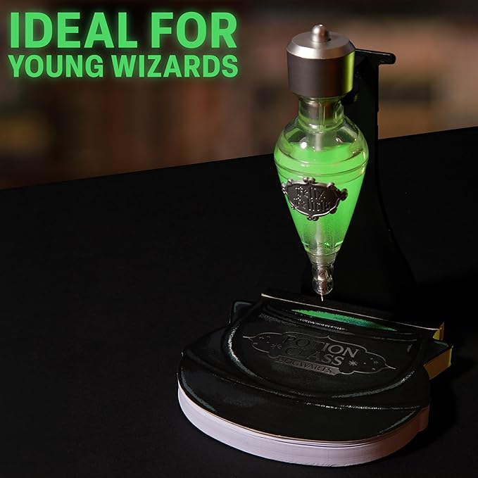 Harry Potter Potion Pen Set with Glow in The Dark Ink & Cauldron Notebook, Cool Stationery Kit & Supplies, Hogwarts Gift Sets, Gifts for Kids, Adults (Black Cauldron)