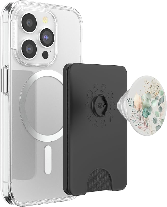 Botanical Watercolor Eucalyptus Leaves Green Blossom Flowery PopSockets Adhesive PopGrip