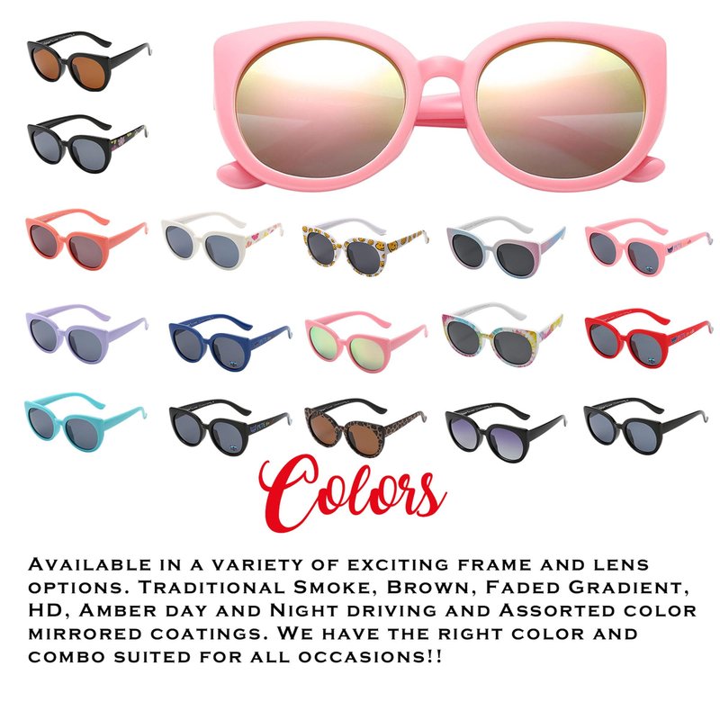 PolarSpex Toddler Sunglasses – Polarized UV Protection Cat Eye Sunglasses with Unbreakable Frame for Girls Age 2-8