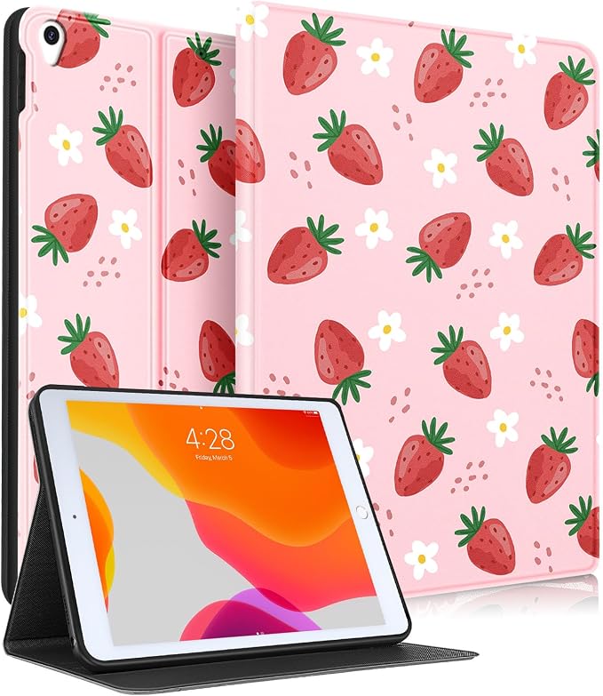 Uppuppy for iPad Air 3rd Generation Case for Apple iPad Pro 10.5 Inch Case Cute Kids Girls Women Girly Kawaii Teens Strawberry Pretty Unique Design Cover for iPad Air 3 Gen 2019 Pro 10.5 Cases