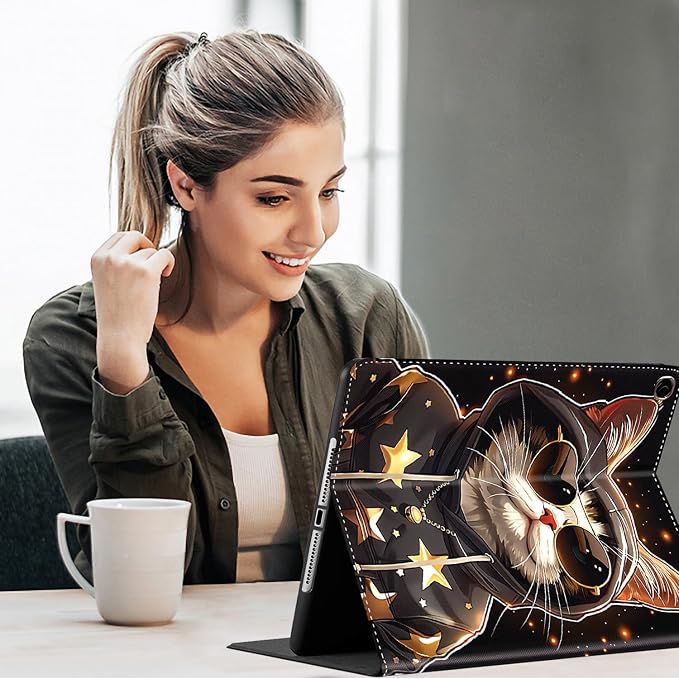 Case for New iPad (A16) 11th Generation 11 Inch 2025for iPad 10th Generation 2022 10.9 Inch Multi-Angle Stand Smart Cover Shockproof with Auto Wake/Sleep ，Starry Sky