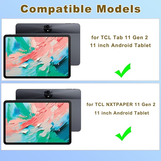 ATOOZ for TCL NXTPAPER 11/Tab 11 Gen 2 Tablet Case 11 inchBlack | Soft Silicone Shockproof Protective Cover Case for TCL Tab 11 Gen 2 Tablet with PC Stand