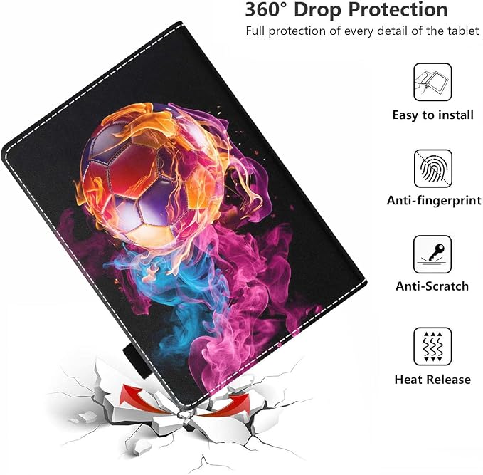 Case for Amazon Kindle Fire HD 8/Fire HD 8 Plus Tablet (12th/10th Generation 2024/2022/2020 Release) - PU Leather Folio Cover with Smart Auto Wake/Sleep Bald Eagle