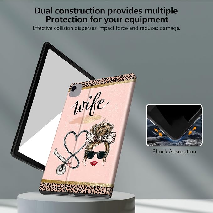 for iPad Air 13 Inch Case (M3/M2-2025/2024 Release) Slim iPad 13 Protective Case with Stand Hard Back Shell for iPad Air 13 Auto Wake/Sleep 1776 American Flag with Bullets