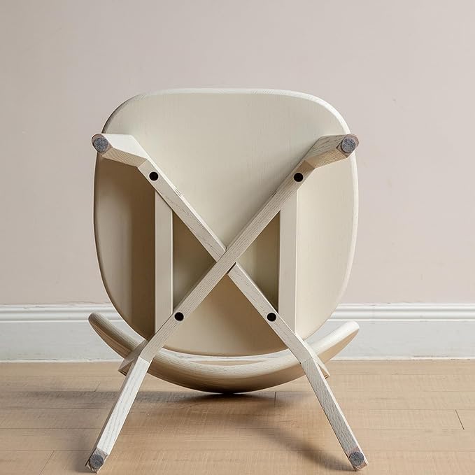 White Wood Dining Chair,FAS Grade Oak Dining Chair, Sturdy Outer Sword-Leg Design in White Finish for Dining Room,Restaurant, Cafe, and Modern Home Kitchen,Easy Assembly,400 lb Capacity