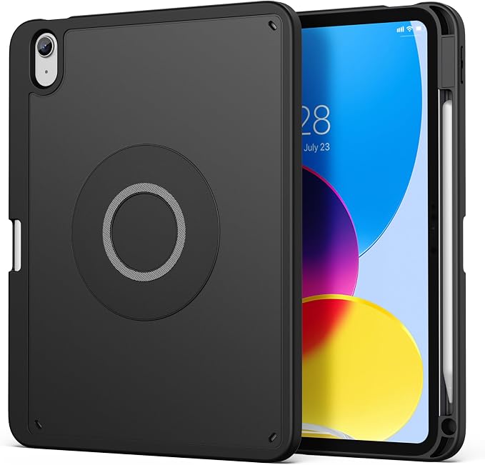 Supveco Magnetic Case for iPad A16 11th/10th Generation 11 2025/10.9 2022 | Slim Lightweight Soft TPU BumperMagnetic Hard PC Back Cover with Pencil Holder Drop ProtectionSupports Touch IDBlack