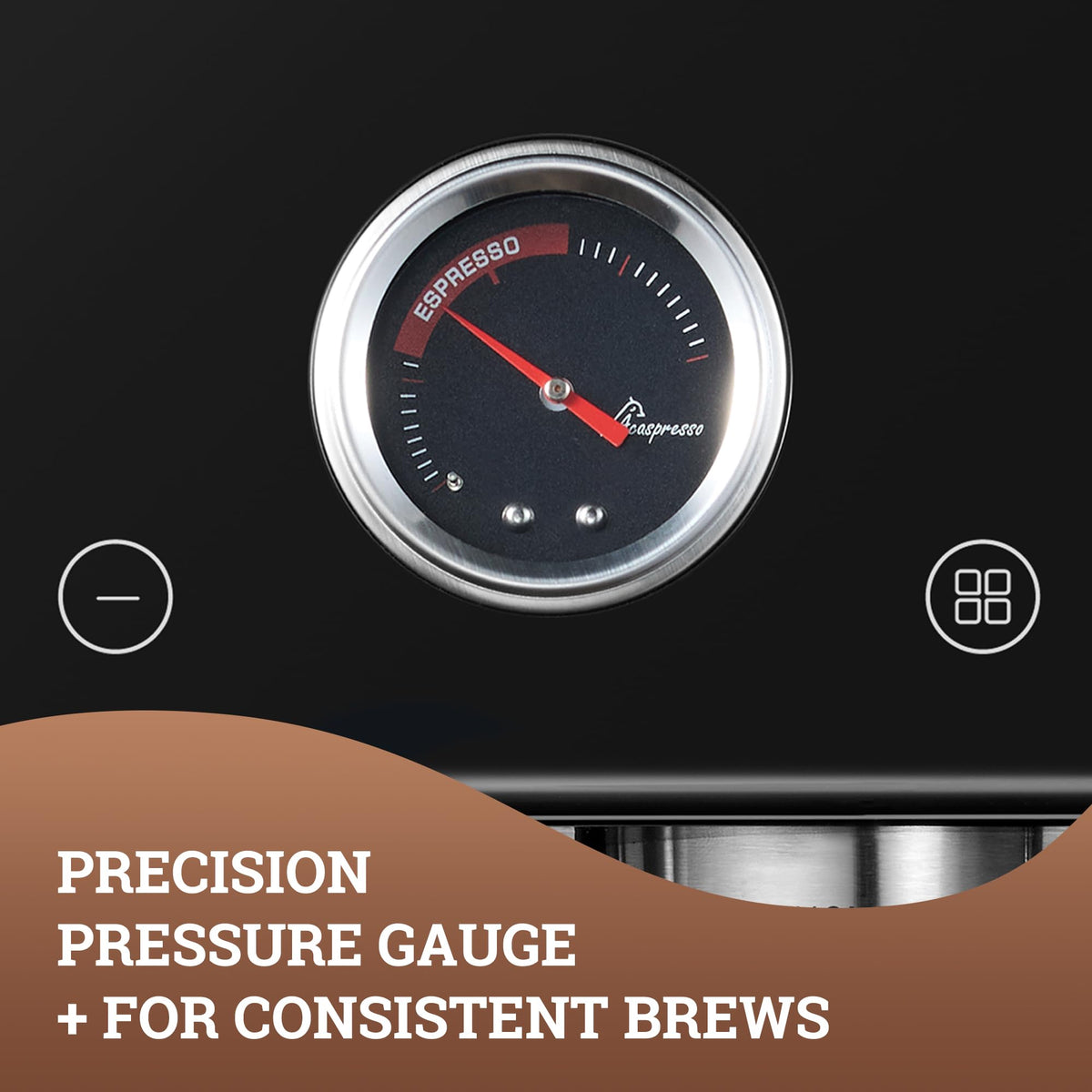 Acaspresso Espresso Machine with Grinder, Stainless Steel