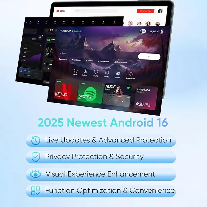 TUOHAITIME 2026 Upgraded Android 16 Tablet 11 inch Android Tablets