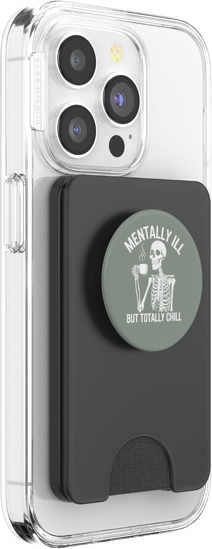 Mentally Skeleton ILL But Totally Chill Halloween Bookish PopSockets Adhesive PopGrip