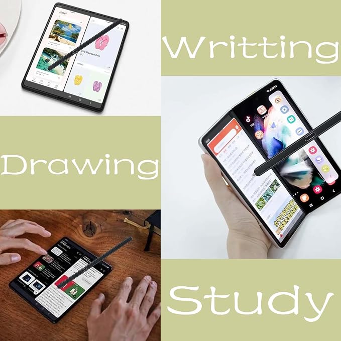 2 Pack Galaxy Z Fold 6/5 S Pen Fold Edition Galaxy Z Fold5 Slim S-Pen Compatible with Samsung Galaxy Z Fold 5/6 Stylus Black