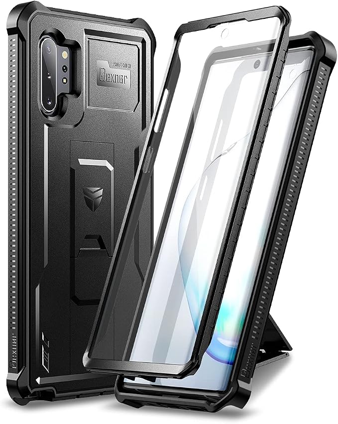 Dexnor for Samsung Galaxy Note 10+ Plus Case [Built in Screen Protector and Kickstand] Heavy Duty Military Grade Protection Shockproof Protective Cover for Samsung Galaxy Note 10 Plus (Army Green)