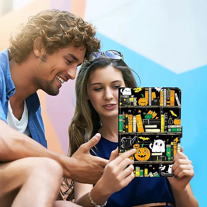 for Walmart Onn 10.1 2024 Onn 10.1 Gen 4 Universal Tablet Case 360 Degree Rotating Kickstand Protective Stand Case with Multiple Viewing PU Leather Shell Case Black Book Cat