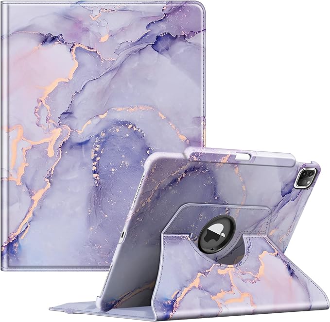 Fintie Rotating Case for iPad Pro 12.9-inch 6th/5th/4th/3rd Generation | 360° Swivel Stand Landscape &amp Portrait Viewing Shockproof Protective Cover Pencil Holder Auto Sleep/Wake Black