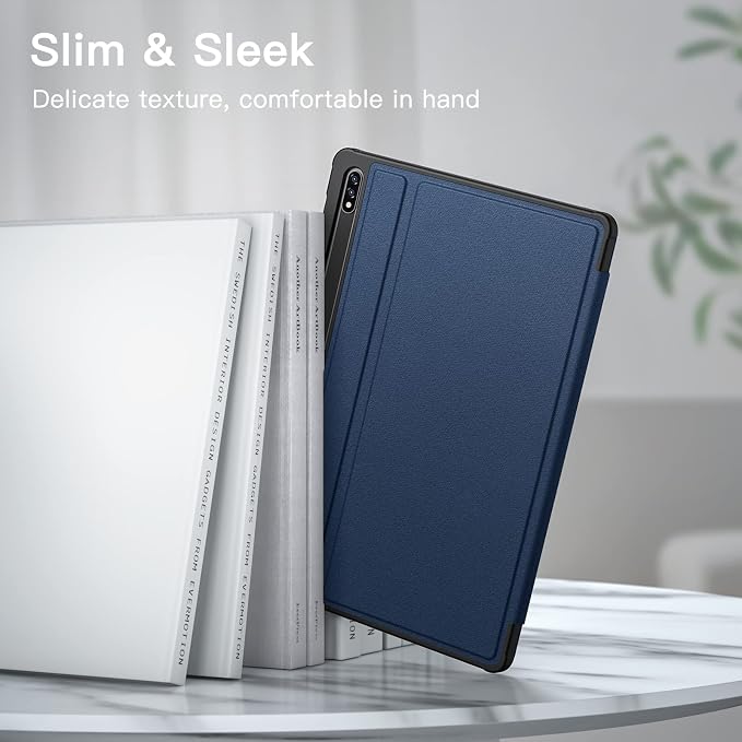 JETech Folio Case for Samsung Galaxy Tab S8 Plus/S7 FE/S7 Plus 12.4 Black | For 2022/2021/2020 Model Multi-Angle Stand Cover S Pen Holder Slim Protective Cover Auto Wake/Sleep