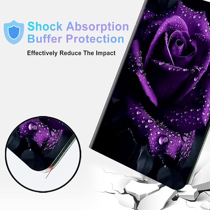 for Galaxy Tab S7 FE 5G Case 2021 PU Leather Smart Cover with Adjustable Stand &amp Auto Wake/Sleep Case for Samsung Galaxy S7 FE 5G/S8 Plus/S7 Plus 12.4 inch - Blue Art Butterflies
