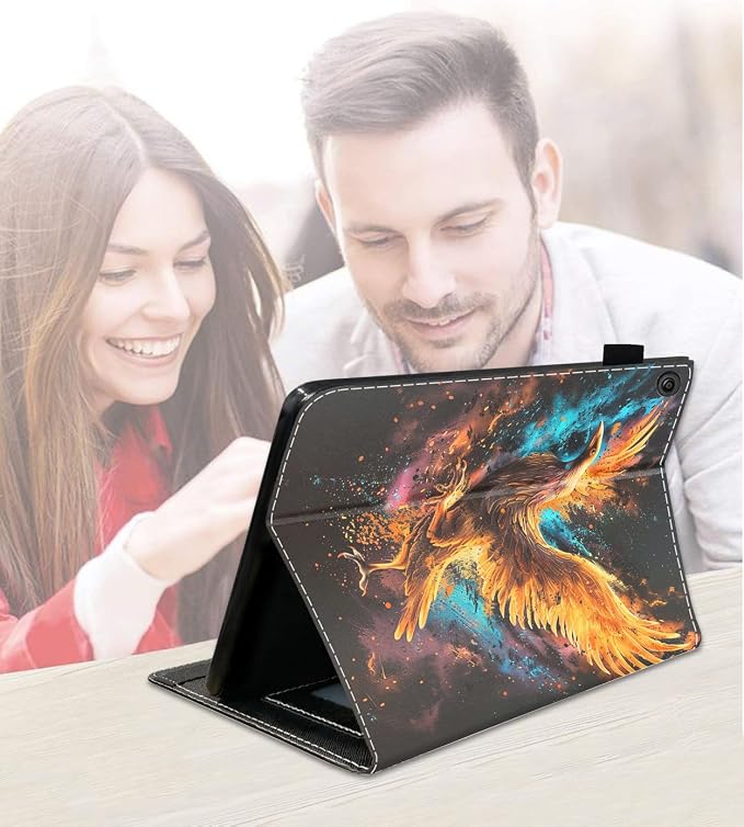 Case for Amazon Fire HD 10 Tablet (9th/7th Generation 2019/2017 Release) Slim PU Leather Cover with Card Slot &amp Auto Wake/Sleep for Fire 10.1 Tablet African American Girl