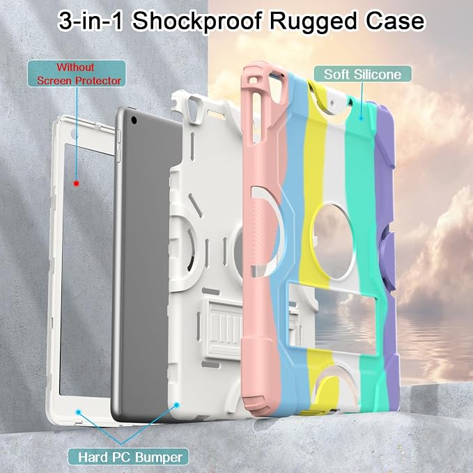 ZoneFoker Case for iPad 6th/5th Generation (9.7 Inch 2018/2017 Model) iPad Air 2 / 1st iPad Pro 9.7 Heavy Duty Shockproof Rugged Protective Case Alpine Green