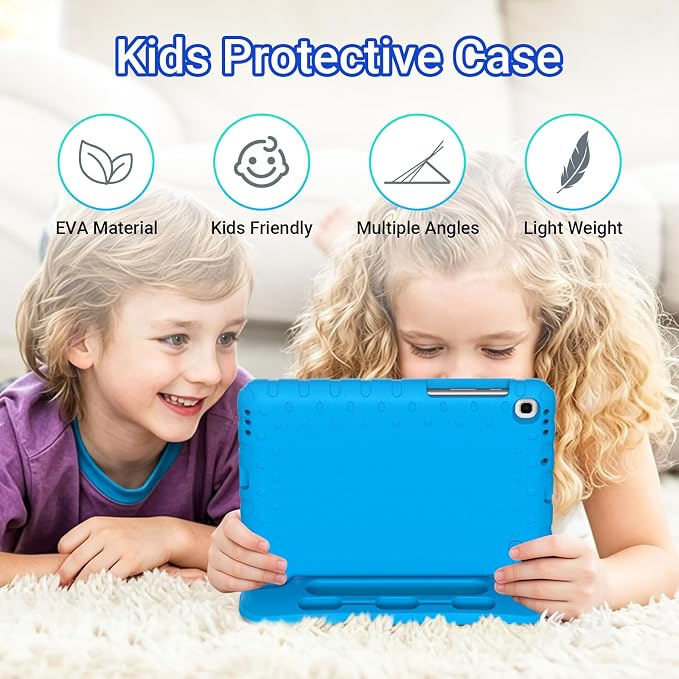 Kids Case for Samsung Galaxy Tab S6 Lite 10.4 Inch with S Pen Holder Black | Fits 2024/2020/2022 Released Shockproof EVA Lightweight Foldable Handle Stand Washable Kids-Friendly