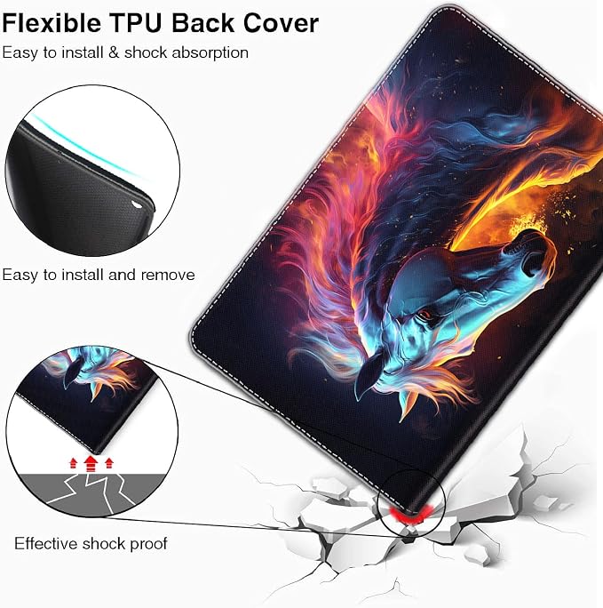 Case for iPad 10.2/10.5，iPad 9th/8th/7th Gen，for iPad 10.2 inch 2021/2020/2019/iPad Air 3rd Gen/Pro 10.5 - Slim Fit Standing Cover with Auto Sleep/Wake，Frog Playing Guitar