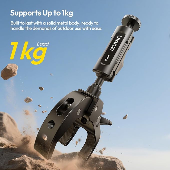 ULANZI R105 Super Clamp Camera Mount with 360° Dual Ballhead Magic Arm, Sturdy Y-Shaped 3-Claw Camera Clamp Mount for GoPro Hero 13/12/11/10/9, Insta360 X5/X4, DJI Osmo Pocket 3/2 Action 5 Pro/4
