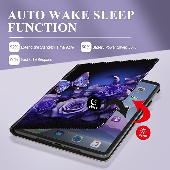 Case for iPad (A16) 11th Generation 11 Inch 2025 / iPad 10th Generation 10.9 Inch 2022 Ultra-Thin Multi-Angle Protective Cover with Auto Sleep/Wake A Dark Horse