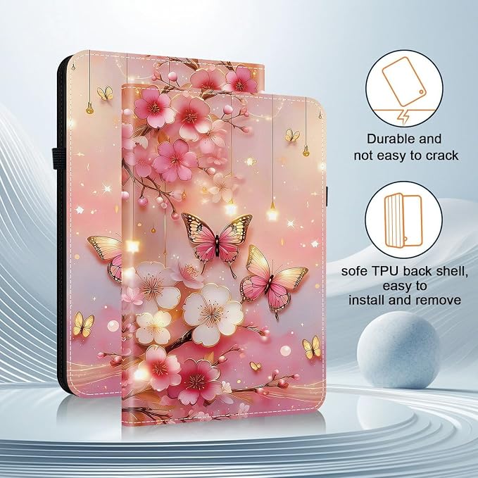 Dteck 10.5 Inch Case for iPad Air 2019 (3rd Generation A2152 A2123 A2153) / iPad Pro 2017 (A1701 A1709) Tablet- Smart Stand Wallet Folio Cover Case with Auto Sleep Wake/Stylus Pen (Purple Butterfly)