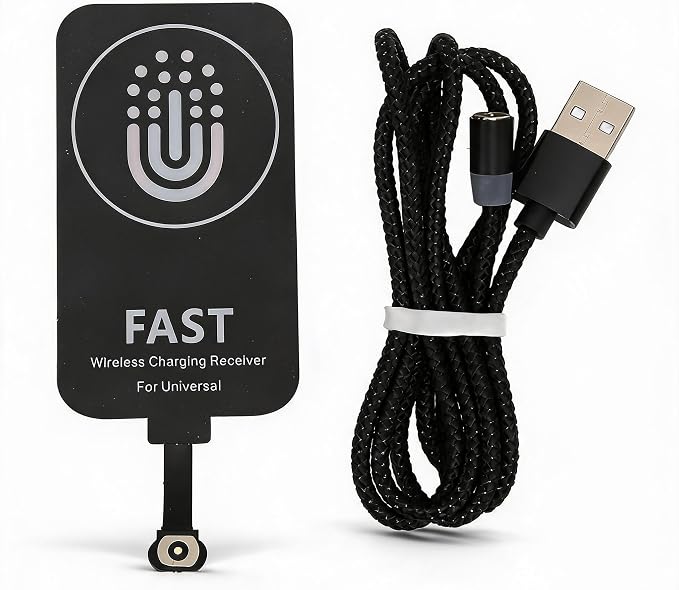 USB C Wireless Charging Receiver 10W Magnetic Charging Back Patch | Magnetic Charging Adapter for Smartphones Ultra Thin ABS Charging Back Patch with Type C Wireless Charging Receiver for And