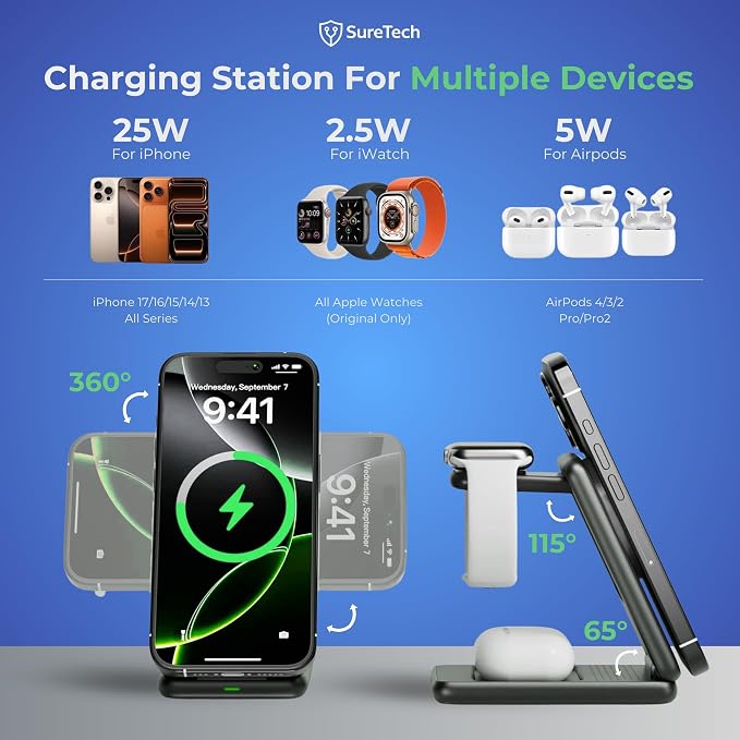 Travel Bundle (Wireless Charger Wall Charger and Travel Case)