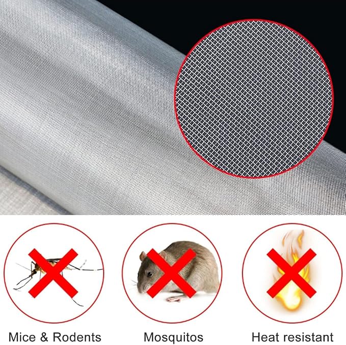 MRYBD 304 Stainless Steel Woven Wire Mesh Small 1mm Hole Fine Wire Mesh