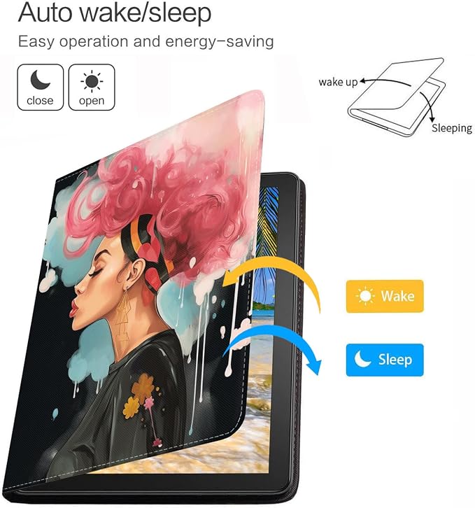 Case for iPad (A16) 11th Generation 11 Inch 2025 iPad 10th Generation 10.9 Inch 2022 Protective Leather Case Adjustable Stand Auto Wake/Sleep Smart Case - African American Girl