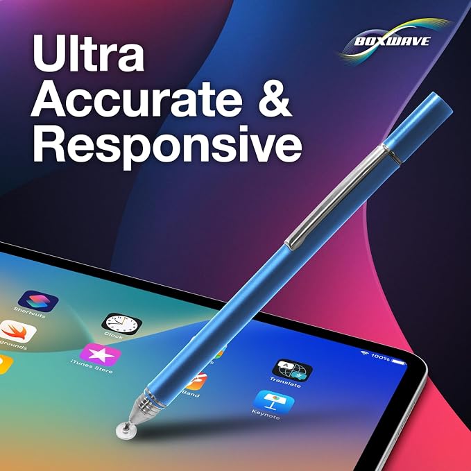 BoxWave Stylus Pen Compatible with Acer Chromebook Spin 512 (R853TA) - FineTouch Capacitive Stylus Super Precise Stylus Pen - Lunar Blue
