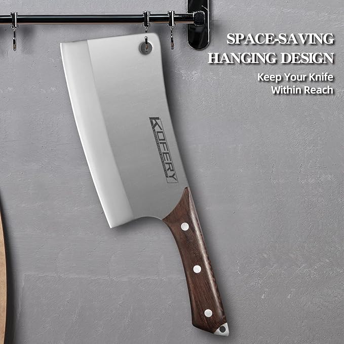 KOFERY 7" Heavy Duty Meat Cleaver for Bone Cutting & Commercial Use
