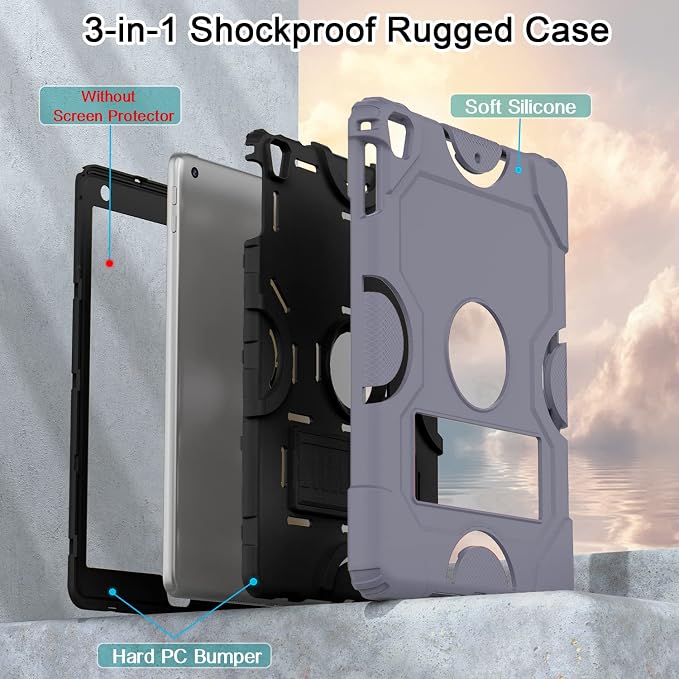ZoneFoker Case for iPad 6th/5th Generation (9.7 Inch 2018/2017 Model) iPad Air 2 / 1st iPad Pro 9.7 Heavy Duty Shockproof Rugged Protective Case Alpine Green