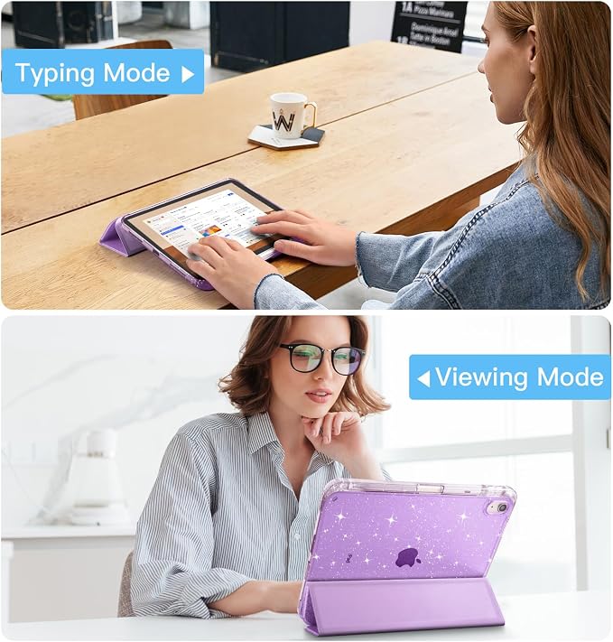 Akkerds for iPad 10th Generation Case 10.9 Inch 2024 - for iPad (A16) 11th Gen Case 11 Inch 2025 with Pencil Holder - Slim Trifold Stand Protective Cover with Crystal Clear Back - Gray