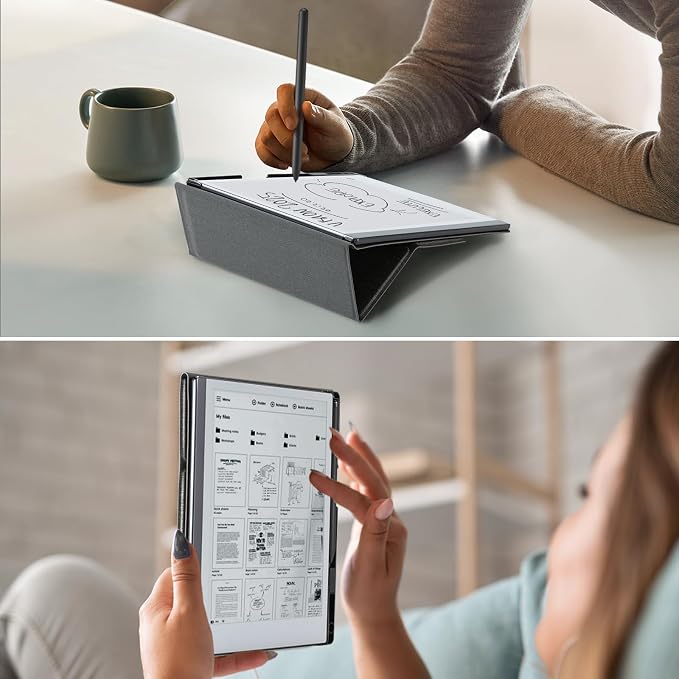 CoBak Case Compatible with Remarkable 2 Paper Tablet Black | Built-in Pen Holder Multi-Angle Foldable Stand Custom Fit for 2020 Released reMarkable 2