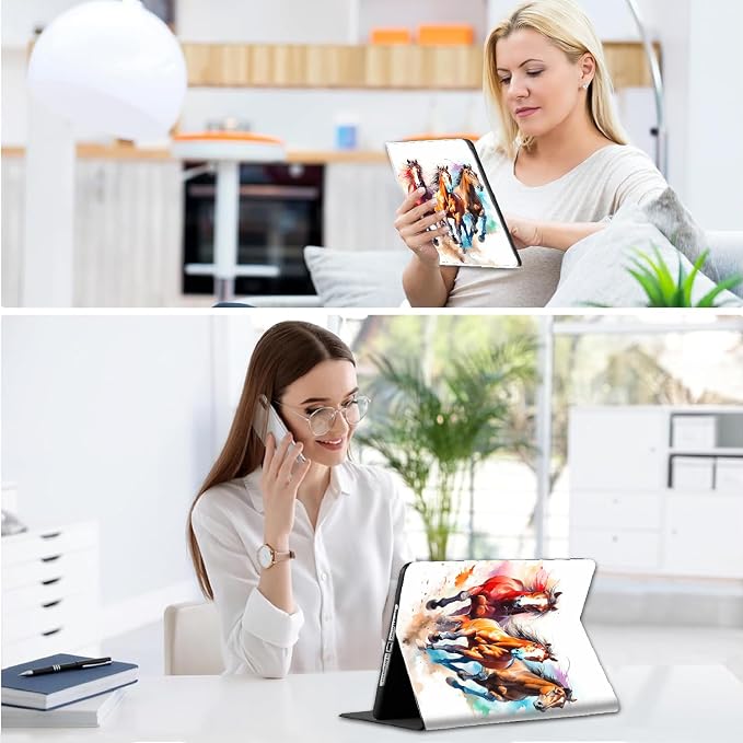 Case for iPad A16 11th Gen 11 Inch (2025) 10th Gen 10.9 Inch (2022) Model A3354 A3355 A3356 A2696 A2757 A2777 ，Slim Fit Standing Cover with Auto Sleep/Wake，Frog Playing Guitar