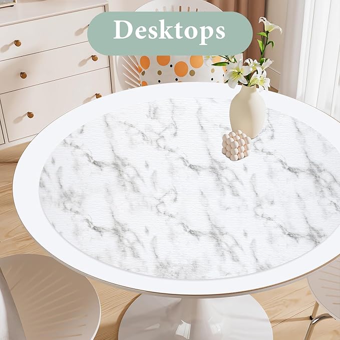 Drawer and Shelf Liner for Kitchen Cabinet: 23.6 in X 20 Ft Non Slip Waterproof Shelf Paper Non Adhesive Refrigerator Liners White Marble Easy Liners for Bathroom with Knife Tape Measure