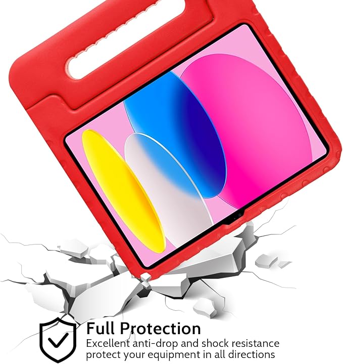 Dteck Kids Case for iPad 10.2 - Shockproof Rugged EVA Handle Stand Child Proof Case for iPad 9/8/7 Generation Black