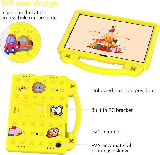 Kids Case for Lenovo Tab 10.1 inch (TB311XU / TB311FU) Kids EVA Protective Shockproof Cover with Stand Handle Shoulder Strap Handle Stand for Lenovo Tab 10.1 2025 Green