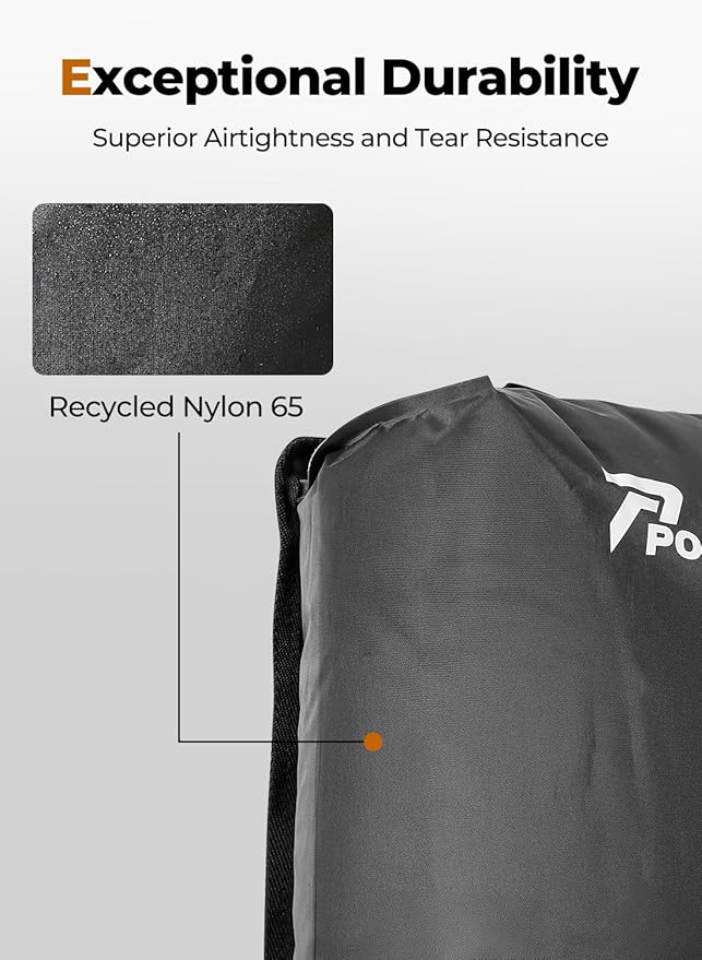 POIXM Vacuum Bags for Travel with Pump, Reusable Space Saver Bag, IP67 Waterproof Vacuum Packing Cubes for Travel Suitcases and Backpack (2PC + PUMP)