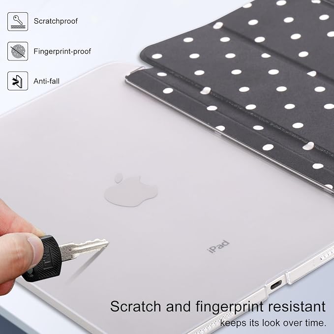 case for ipad 11th Generation11 Inch 2025 (A16 Chip) &amp 10th Gen 10.9 Inch 2022 - Slim Scratch-Resistant Hard PC Translucent Back Shell Smart Cover Wake/Sleep FunctionBlack Bow