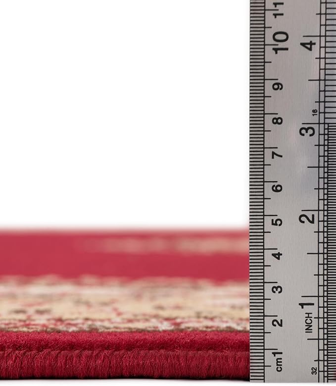 Unique Loom Reza Collection Traditional Persian Style Area Rug, 6 x 9 ft, Burgundy/Ivory