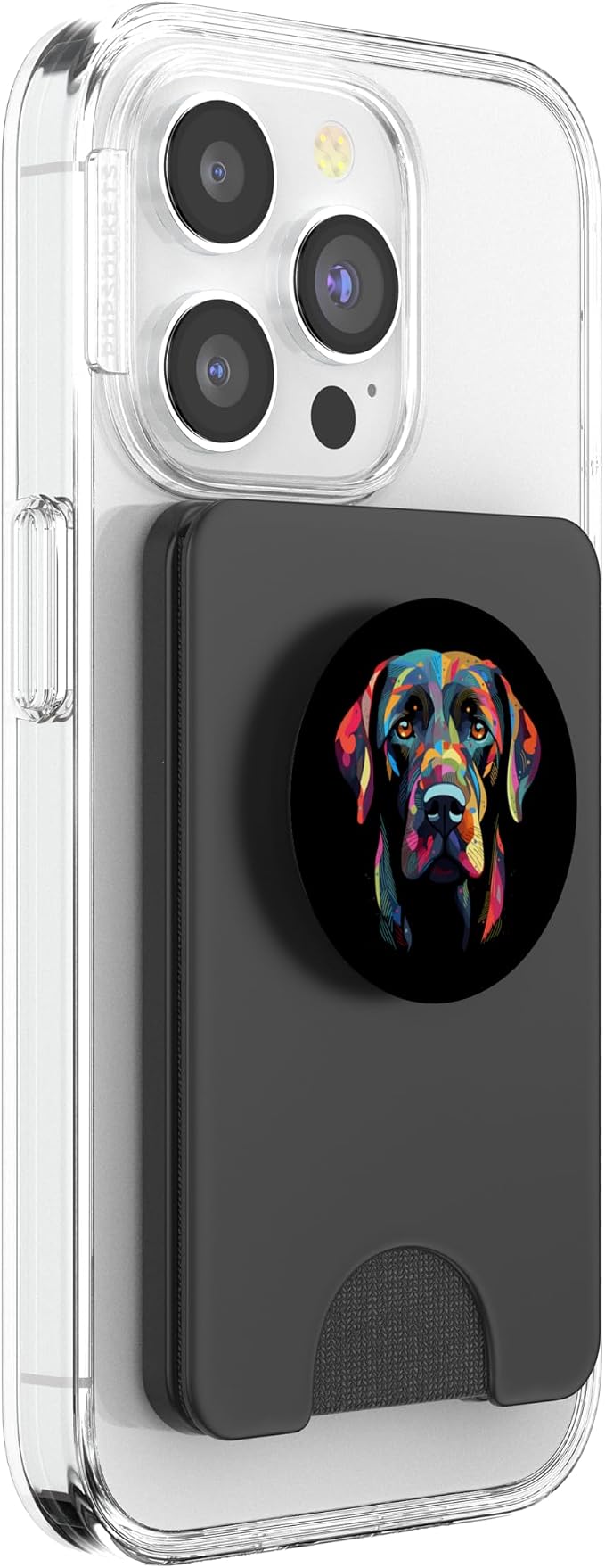 Labrador Retriever Colorful Dog Face Funny Lab Lover Black PopSockets Adhesive PopGrip