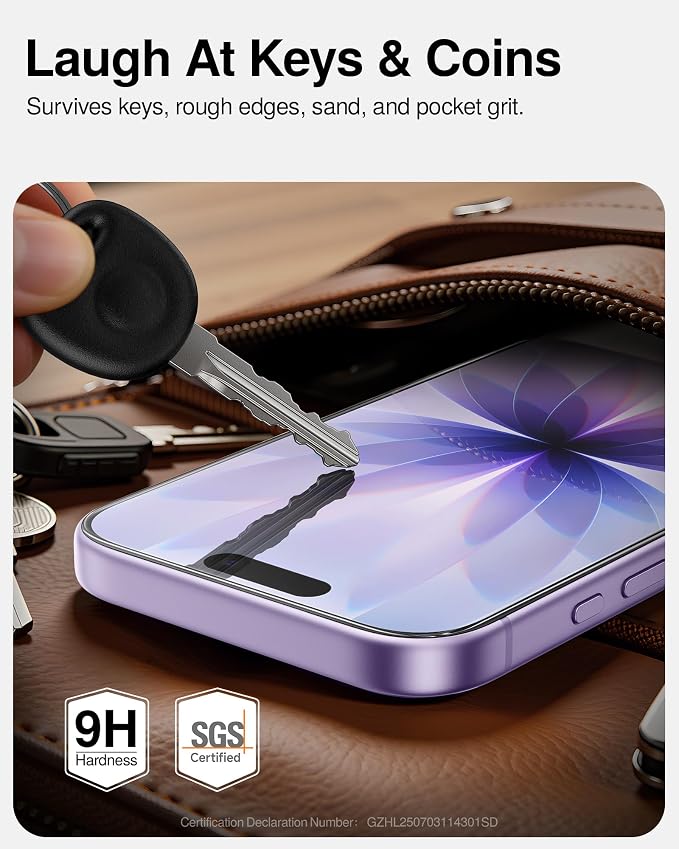 SMARTDEVIL 3 Pack Tempered Glass for iPhone 17 Screen Protector Anti Blue Light Eye Protection SGS Military-Grade Shatterproof Fast &amp Easy Installation Case Friendly Design