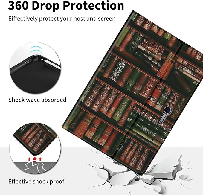 Case for Microsoft Surface Go 4/3/2/1 (2023/2021/2020/2018)-Slim PU Leather Lightweight Adjustable Stand Smart CoverAmerican Flag